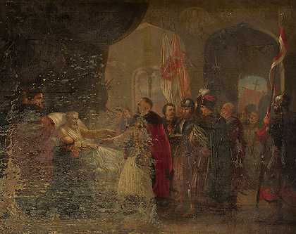 领袖之死`Death of the leader (1862) by Władysław Majeranowski
