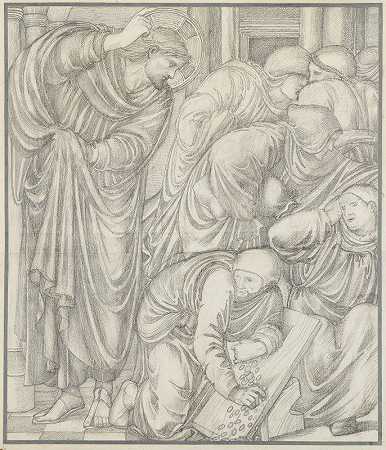 基督洁净圣殿`Christ Cleansing the Temple by Sir Edward Coley Burne-Jones