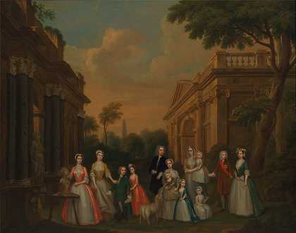 沃森·温特沃斯和芬奇家族`The Watson~Wentworth and Finch Families (ca. 1732) by Charles Philips