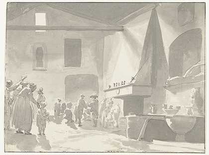 巴勒塔的餐厅`Eetzaal van de herberg in Barletta (1778) by Louis Ducros