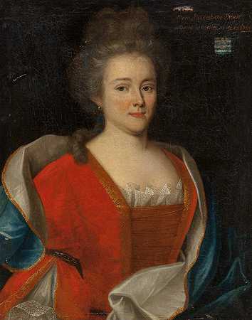 玛丽·伊丽莎白·德·弗里波伊斯，骑士弗朗索瓦·勒弗里耶的妻子`Marie~Elisabeth de Fribois, Wife of Chevalier Francois Leverrier (1740) by French School