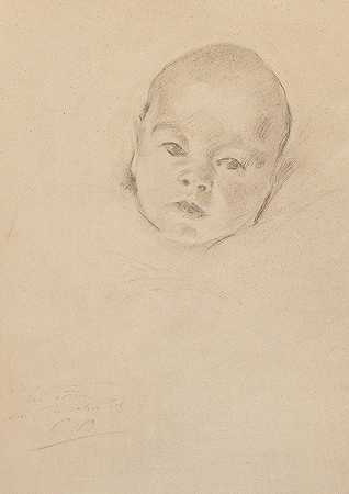 约瑟夫·B·托马斯四世婴儿画像`Portrait of Joseph B. Thomas IV as an Infant (1917) by Cecilia Beaux