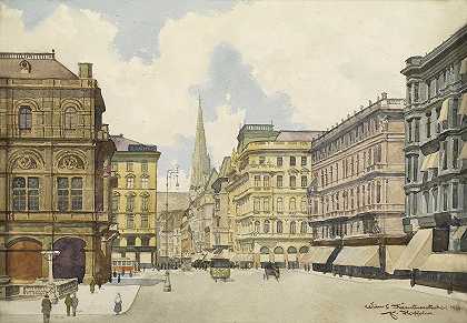 卡恩特涅斯特拉`Kärntnerstraße (1926) by Franz Hoffelner