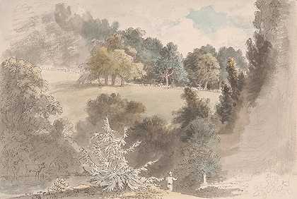 绿树成荫`Landscape with trees (1801) by Anthony Devis