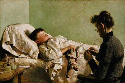 生病的孩子`The Sick Child (1893) by J. Bond Francisco