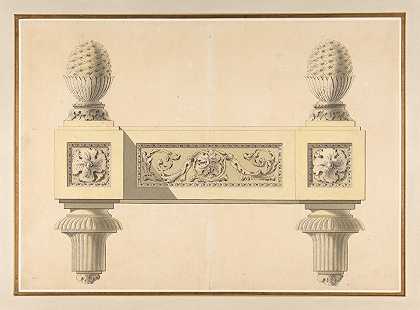 安迪隆的设计`Design for Andirons (late 18th century) by Jean Louis Prieur le Jeune