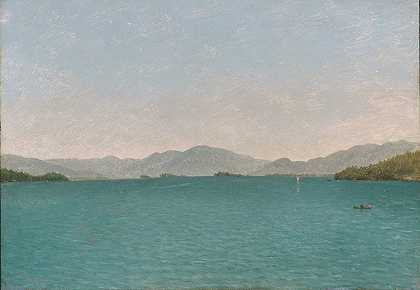乔治湖，免费学习`Lake George, Free Study (1872) by John Frederick Kensett