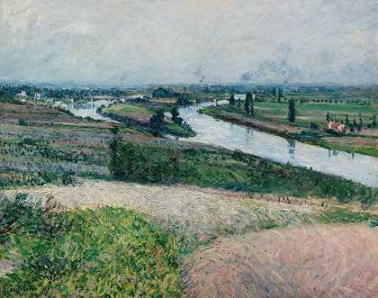 塞纳河畔埃皮内`La Seine À La Pointe Depinay (circa 1888) by Gustave Caillebotte