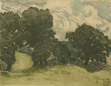 莱顿山II`Laindon Hill II (1905) by Alfred William Finch