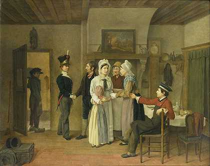 士兵再见`The Soldiers Farewell (1828) by Charles van Beveren