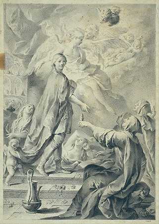 智慧和愚蠢女子的寓言`Parable of the Wise and Foolish Virgins (circa 1761) by José Camarón Bononat