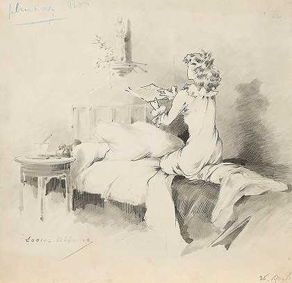 莎拉·伯恩哈特和的场景生活7`Scenes of Sarah Bernhardts life 7 (1879) by Louise Abbéma