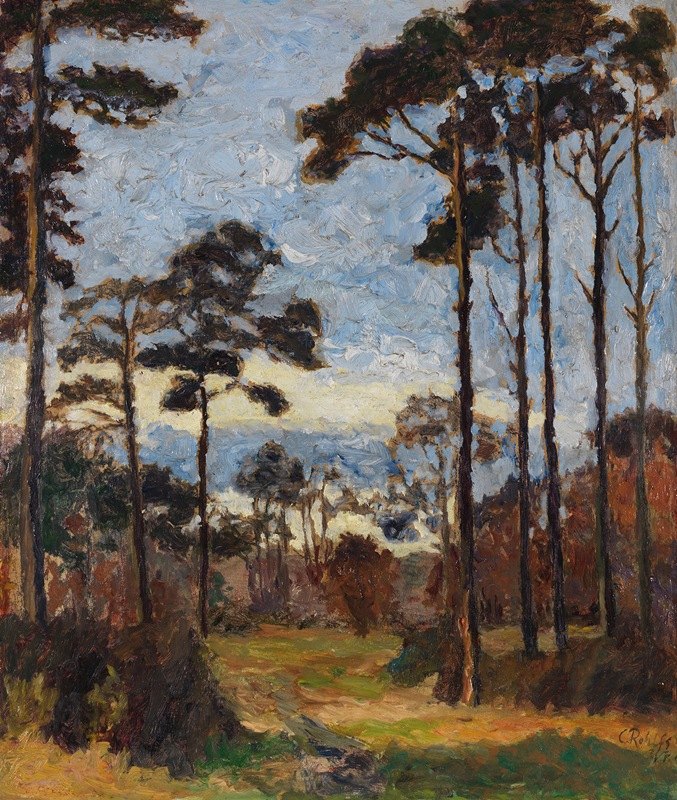 埃特斯堡的松树`Kiefern auf dem Ettersberg (1899) by Christian Rohlfs