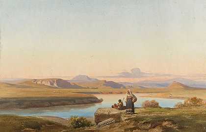 意大利风景`Paysage italien (1852) by Jean-Achille Benouville