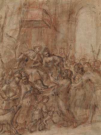 在希律和希律底面前的施洗者圣约翰`Saint John the Baptist before Herod and Herodias (16th century) by Circle of Morazzone (Pier Francesco Mazzucchelli)