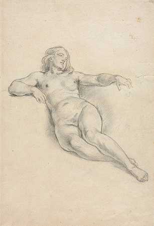 倾斜女性裸体（直肠）`Reclining Female Nude (recto) (19th century)