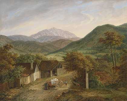 施尼伯格景观`Blick auf den Schneeberg (1860) by Matthias Rudolf Toma