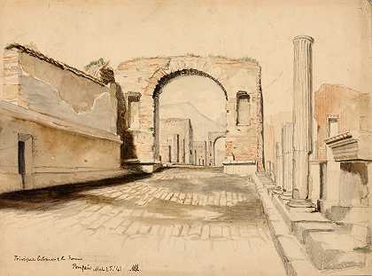 庞贝广场的主要入口`Principal Entrance To The Forum, Pompeii by Miner Kilbourne Kellogg