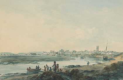 来自南方的加的夫`Cardiff from the South (ca. 1789) by Julius Caesar Ibbetson