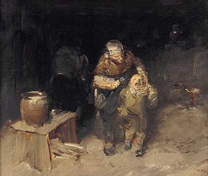 小而固执`Small But Stubborn (circa 1875) by Wilhelm Busch