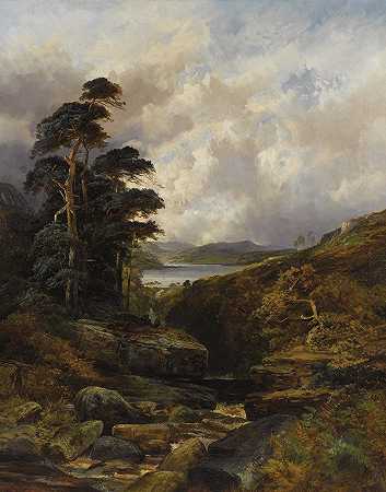高地上湍急的峡谷`A Rushing Gorge in the Highlands by WILLIAM MELLOR
