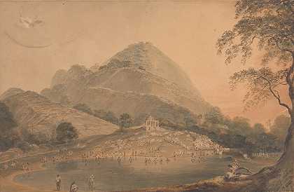 每年一度的Hindoos度假胜地，位于巴古尔普尔[Bhagalpur]附近的蒙达尔山`The Annual Resort of Hindoos to Mundar Hill near Bhagulpore [Bhagalpur] by Samuel Davis