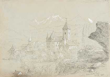 斯皮兹城堡，图恩湖`Castle of Spiez, Lake Thun (1841) by Thomas Cole