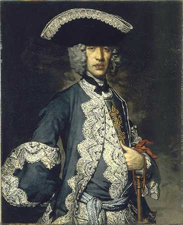 科斯坦丁骑士团骑士的肖像`Portrait of a Knight of the Costantinian Order (1740) by Vittore Ghislandi