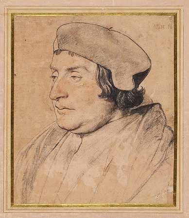 学者或神职人员的肖像`Portrait of a Scholar or Cleric (1532–1535) by Hans Holbein The Younger