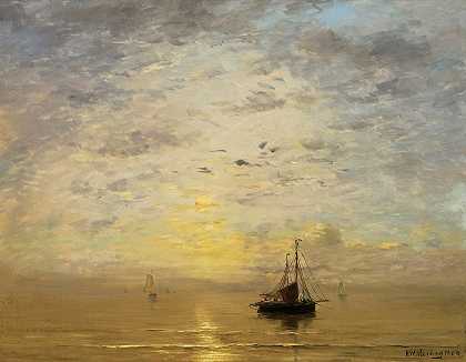 海的`Marine (1890) by Hendrik Willem Mesdag