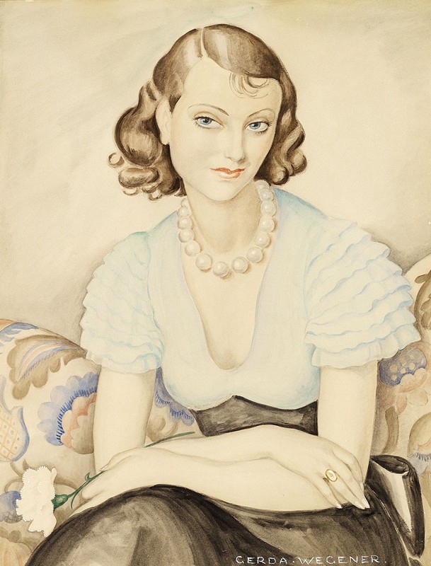 一位年轻女子的肖像`Portrait of a young woman by Gerda Wegener