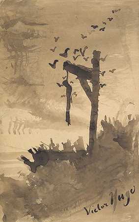 倒吊者`The Hanged Man (ca. 1855–60) by Victor Hugo