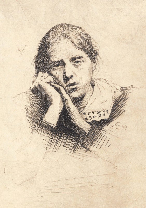 我妻子的肖像`Portræt af min hustru (1899) by Peter Ilsted