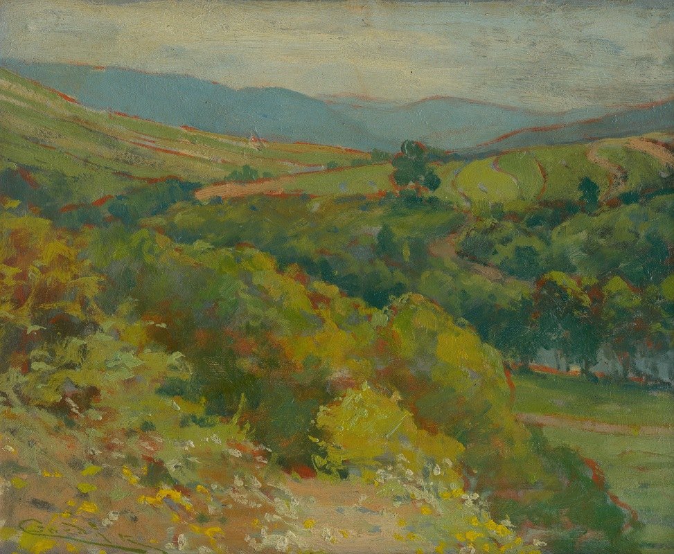 霍纳德山谷`The Hornád Valley by Ťahanovce (1914–1915) by Ťahanovce by Ľudovít Čordák