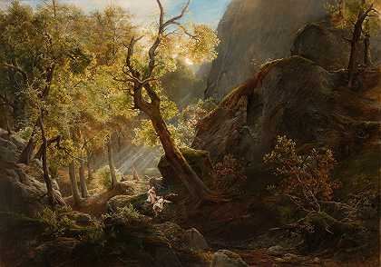 岩石罗克斯小姐`Rocks Panieńskie Rocks (1878) by Henryk Grabiński