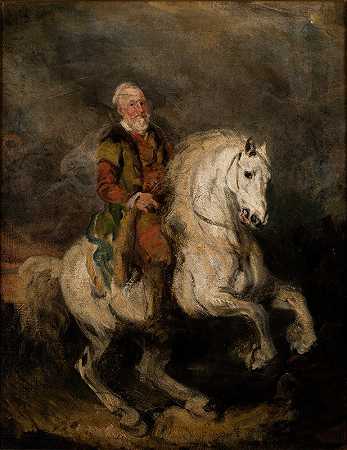 赫特曼·斯特凡·查尼茨基骑马`Hetman Stefan Czarniecki on Horseback (1846) by Piotr Michałowski