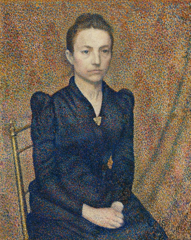 艺术家妹妹的肖像`Portrait of the Artist’s Sister (1891) by Georges Lemmen