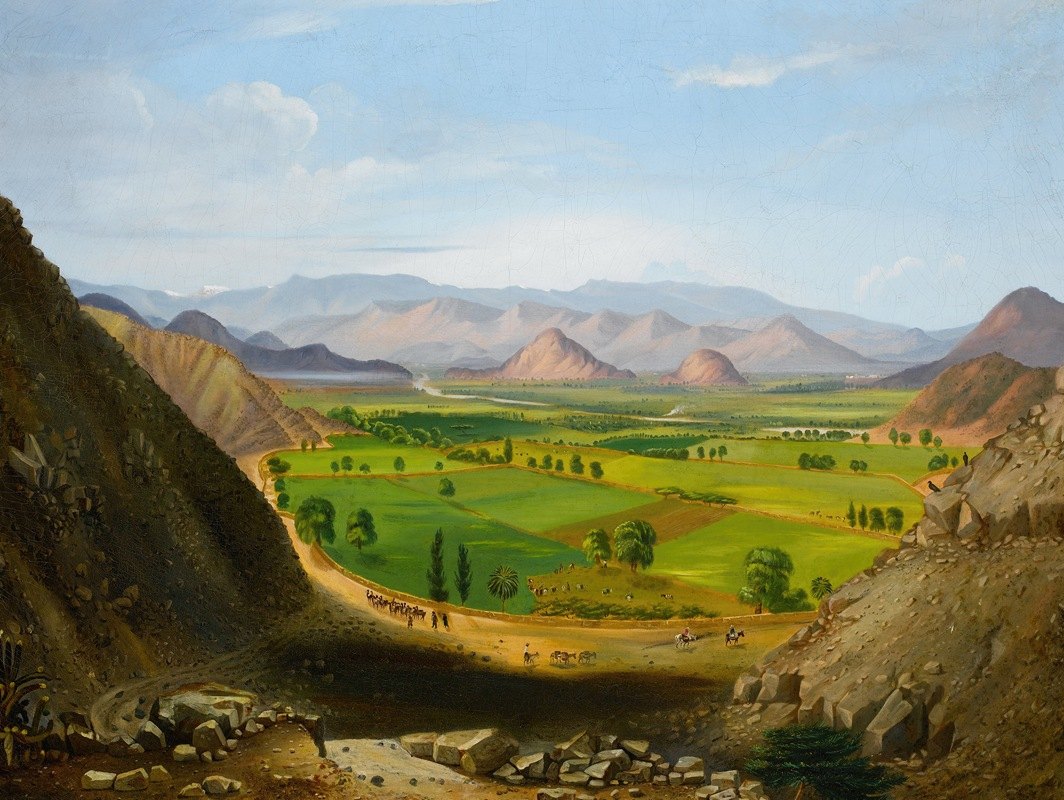 秘鲁风光`View of Peru by Cyrenius Hall