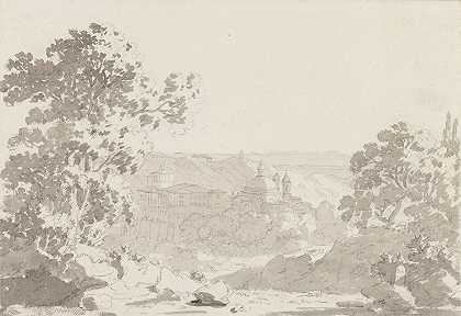 意大利阿里西亚`Ariccia, Italy (1782) by George Howland Beaumont