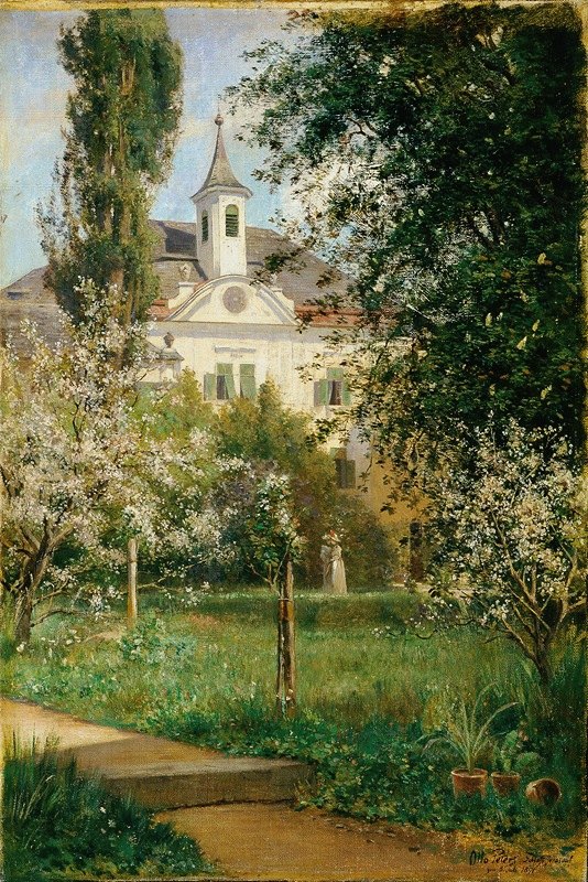 杰拉斯多夫城堡`Schloss Gerasdorf (1891) by Otto Seraphim Peters