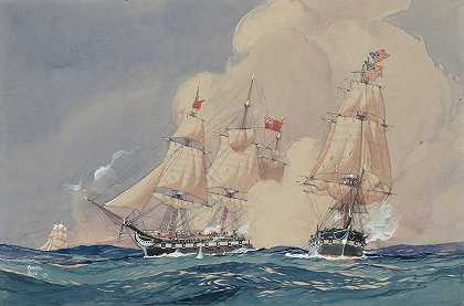 拿下福克斯布里格`Taking of th Fox Brig by the Hancock American, 28 May 1777; 1925 by the Hancock American, 28 May 1777; 1925 by Worden Wood