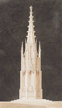 尖顶哥特式纪念碑`Spired Gothic Monument (1797) by Joseph Michael Gandy