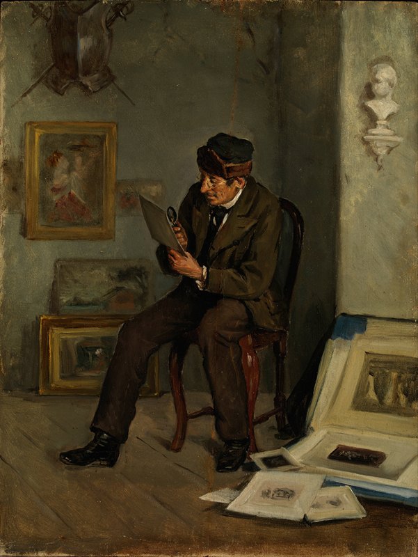 艺术专家`The Art Expert (1880 ~ 1890) by Adolf Von Becker