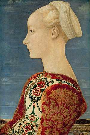 一位年轻女士的肖像`Portrait of a Young Lady (circa 1465) by Piero del Pollaiolo