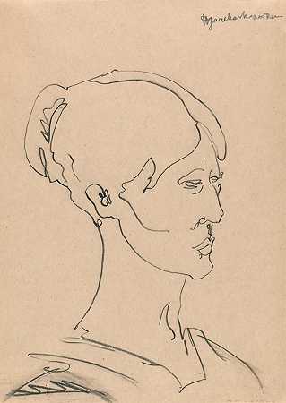 女性肖像2`Portrait of a Woman 2 (1910 ~ 1915) by Henri Gaudier-Brzeska