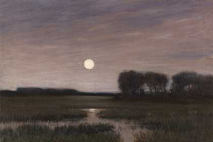月出`Mondaufgang (1900) by Hans Am Ende