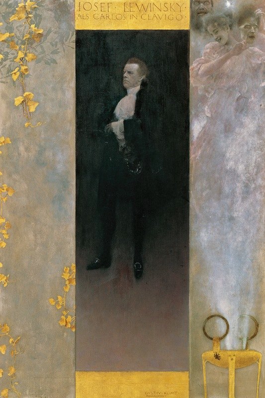 约瑟夫·莱温斯基在克拉维戈饰演卡洛斯`Josef Lewinsky als Carlos in Clavigo (1895) by Gustav Klimt