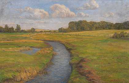 凯凯尼斯岛景观（阿尔森岛）`Landschaft auf Kekenis (Insel Alsen) (1919) by Anton Nissen