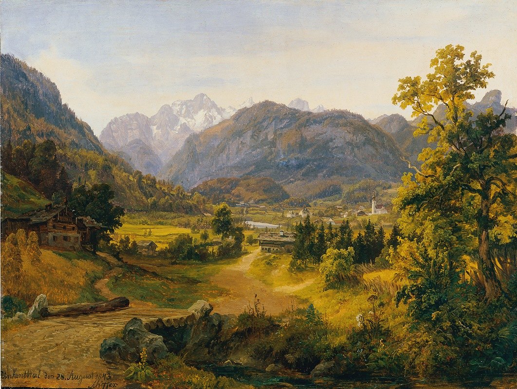 萨尔茨堡的Unkental`Das Unkental in Salzburg (1843) by Anton Schiffer