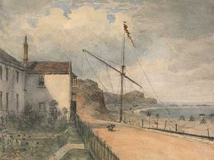 Budleigh Salterton。。从我们自己的花园`Budleigh, Salterton..from our own Garden (1833) by Dr. William Crotch